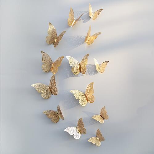 Kit de 12 Stickers papillons 3D