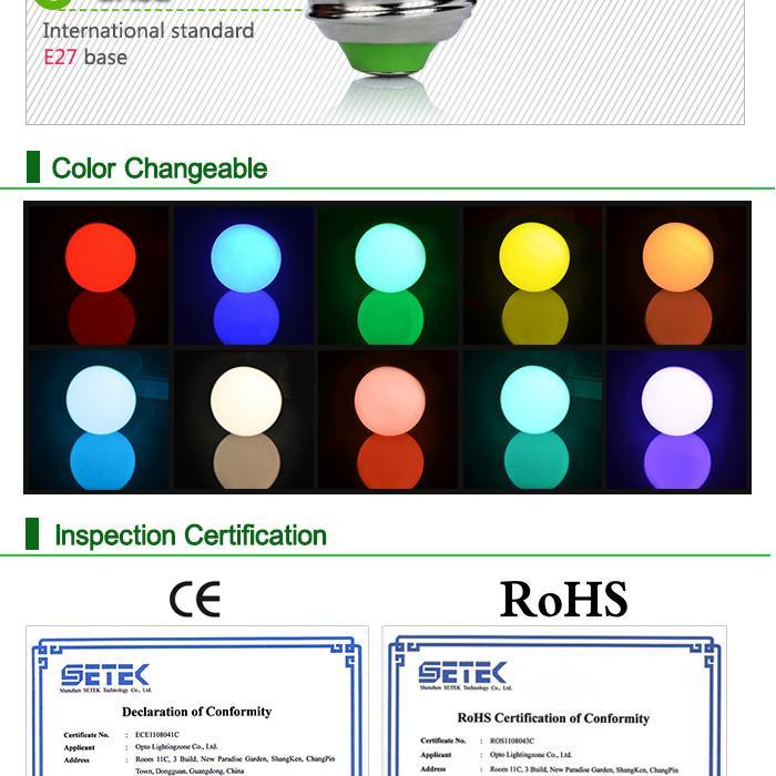 Lampe multicolore avec télécommande