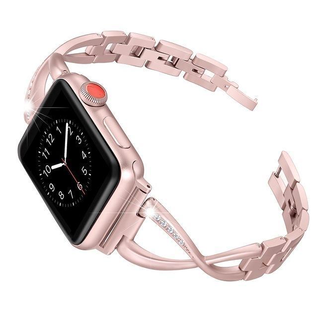 Bracelet Luxe pour  Montre Apple iWatch Réglable En Acier Inoxydable