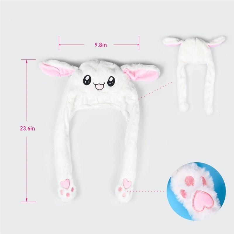 Bonnet Lapin LED Avec Oreilles Qui Bougent - Chapeau Peluche Pour Cosplay, Halloween, Fêtes