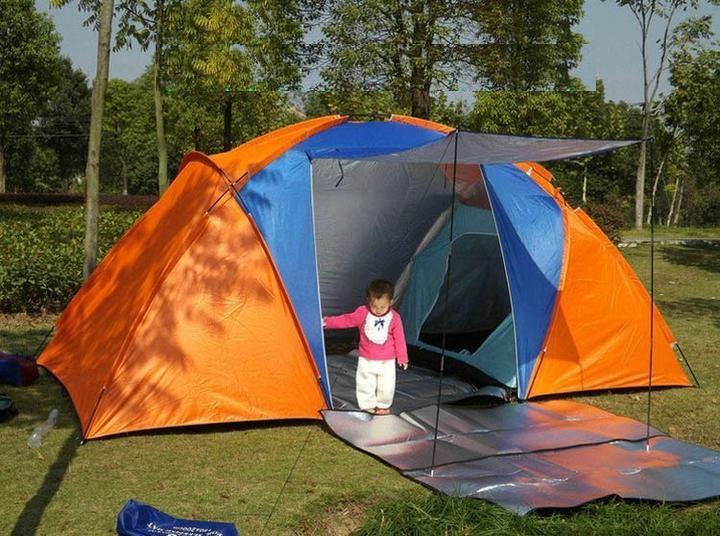Tente de camping double cabine