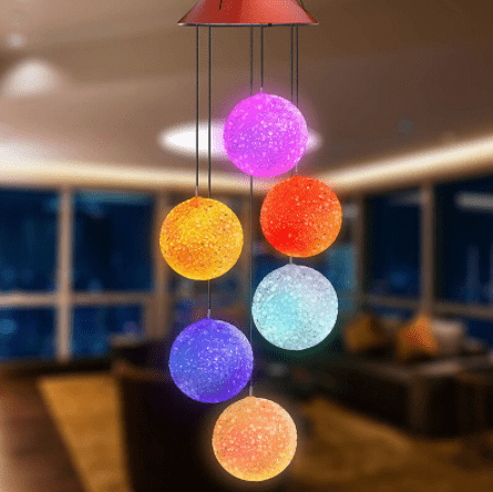 Carillon Éolien Solaire Colibri LED Multicolore - Lumière Changeante Romantique Pour Jardin, Terrasse, Patio