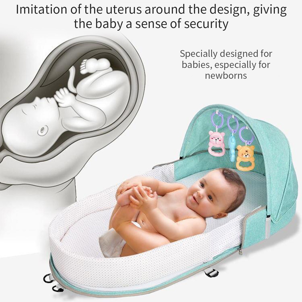 Tapis à Langer Portable Pliable Pour Bébé - Dimensions 35x20 Cm, Imperméable, Avec Poche à Lingettes, Pour Poussette Et Voyage